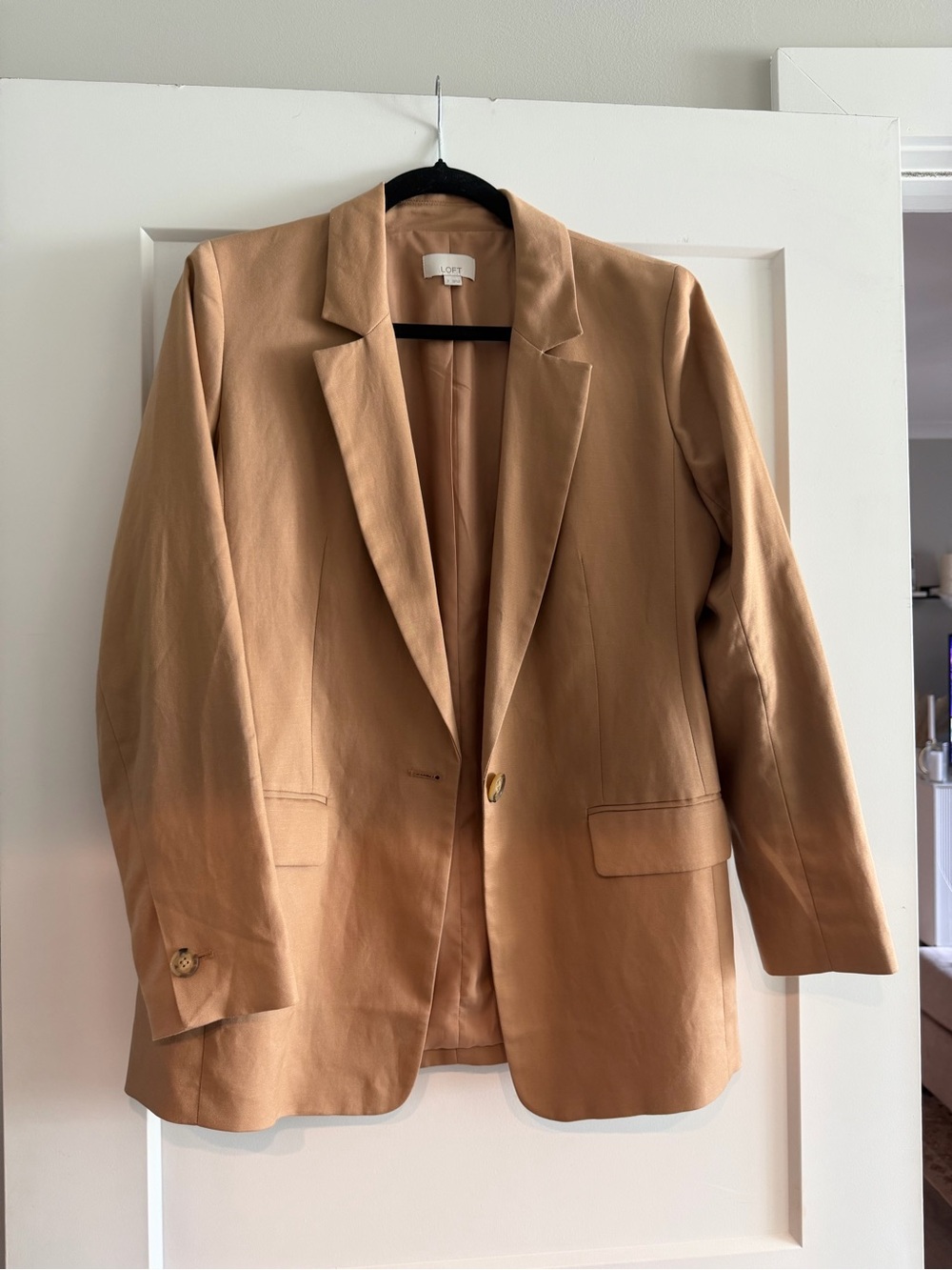 Open-Front Tan Blazer Jacket by Loft